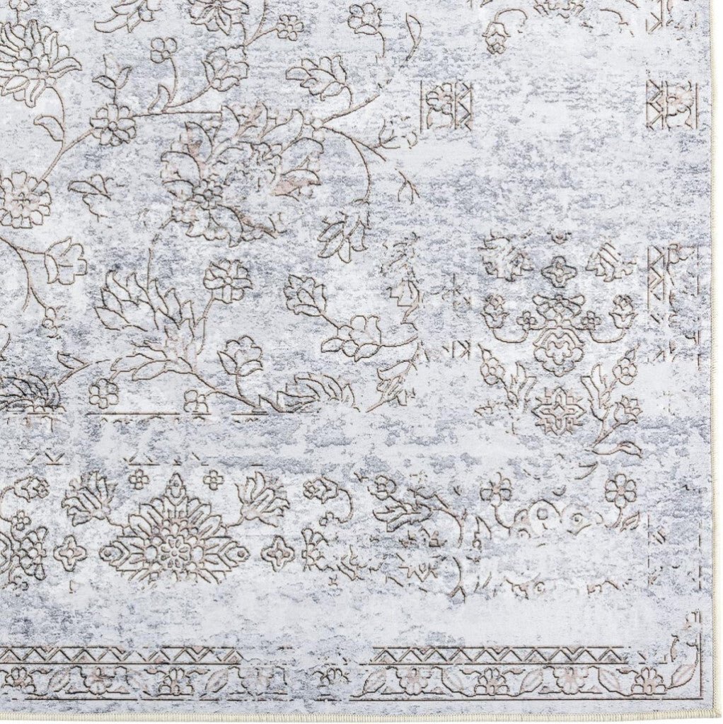 Taleta Barley Szürke Virágos Perzsa Stílusú Beltéri Szőnyeg 80x150cm - BShopy