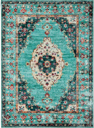 Taleta Durham Türkiz Virágos Beltéri Szőnyeg 50x80cm - BShopy