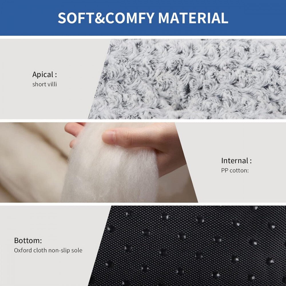 TEFOMATE Rövid Szőrű Plüss Kutyaágy M (Szürke) - BShopyX001F4O31P_2