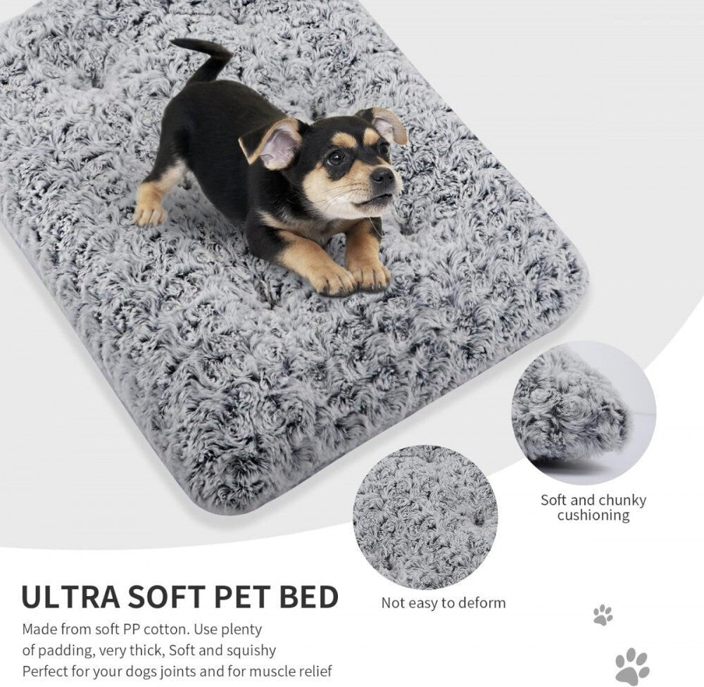 TEFOMATE Rövid Szőrű Plüss Kutyaágy M (Szürke) - BShopyX001F4O31P_4