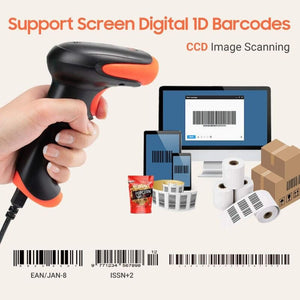 Tera 1500C 1D CCD USB Vezetékes Vonalkódolvasó (Narancssárga) - BShopy