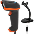 Tera D5100Y - Z vezetékes 1D2D Vonalkódolvasó Állvánnyal – IP65 Por - és Vízálló, Plug & Play - Narancssárga - BShopy