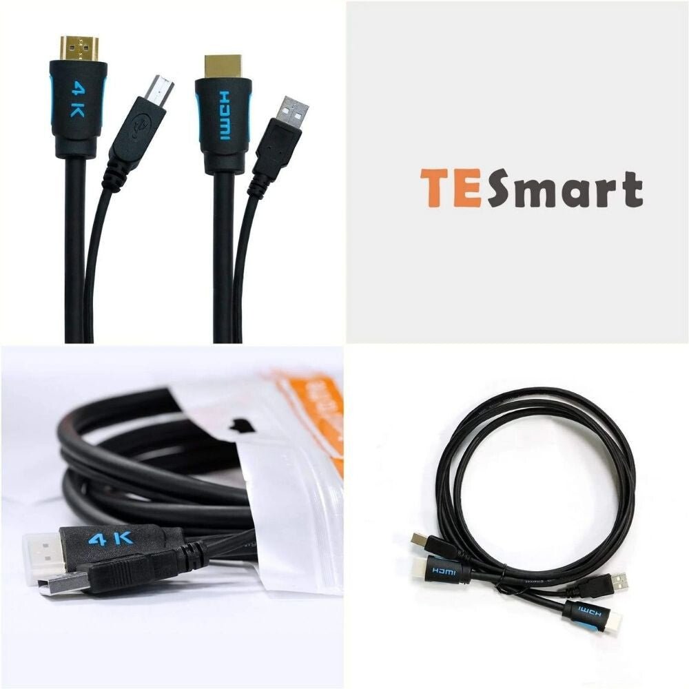 TESmart 2 az 1 - ben HDMI + USB KVM kábel – USB - A / USB - B, KVM Switchekhez - BShopy