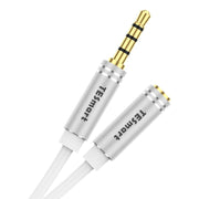 TESmart 3,5 mm-es TRRS Mikrofonos Fejhallgató Hosszabbító Kábel – Telefonhoz és PC-hez (2,5 m, Fehér)