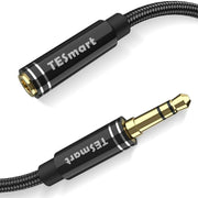 TESmart 3,5 mm-es TRS Mikrofonos Fejhallgató Hosszabbító Kábel – Telefonhoz és PC-hez (1,82 m, Fekete)