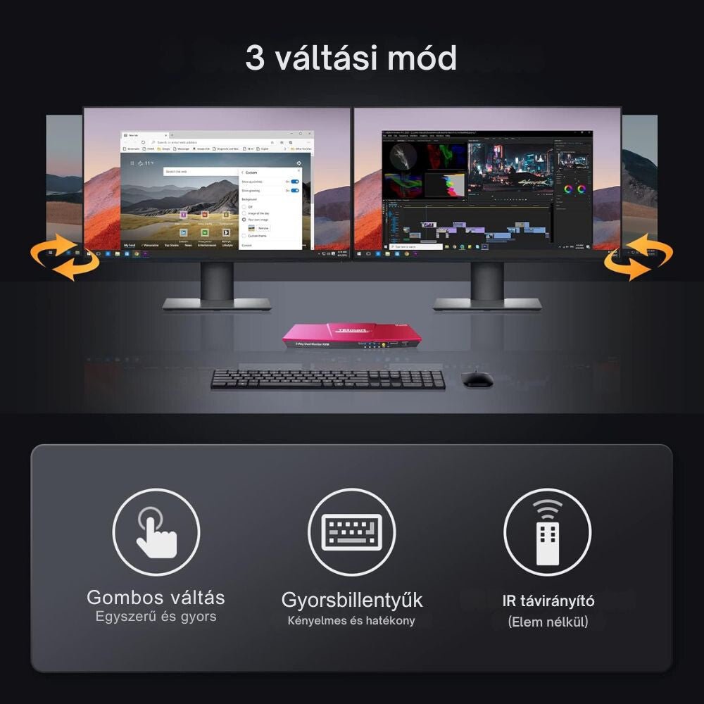 TESmart HDMI KVM Switch – 4x2 (2 PC / 2Monitor), DP, 4K@60Hz, USB 2.0 - BShopy2 PC 2 monitor4K@60HzDP 1.4X00140TYJ1_4