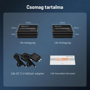 TESmart VGA–KVM Extender – Cat5e/6 Kábelen, 1080p@60 Hz, 300 m, EDID Támogatás, TX/RX (Transmitter & Receiver) - BShopy
