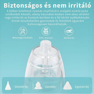 Újratölthető Elektromos Orrszívó – 3 Szívófej, Zene és LED Fény, Vízálló - BShopy