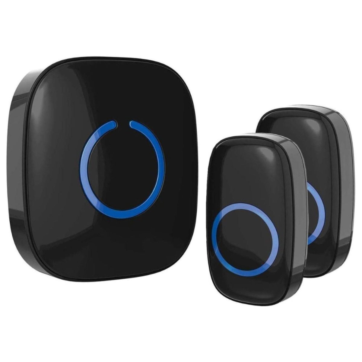 Vezeték Nélküli Ajtócsengő Szett – 2 Nyomógomb + 1 Vevő, 300 m Hatótáv, 52 Dallam, LED Jelzés, Vízálló, Elemes - BShopy