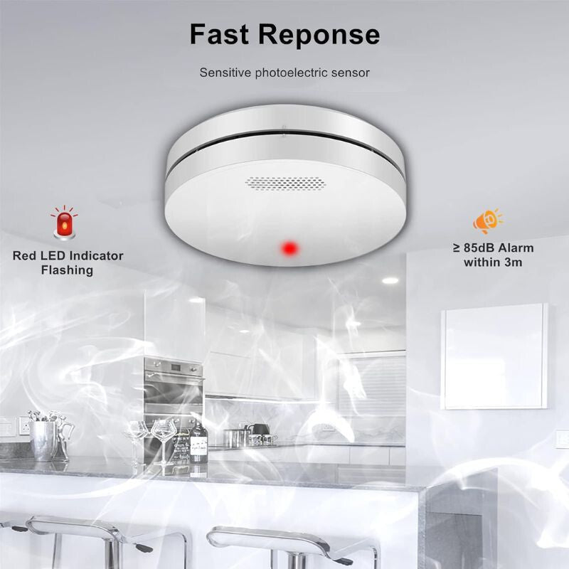 Xindum 3 db Fehér Füstérzékelő – Lítium Akkumulátorral - BShopy