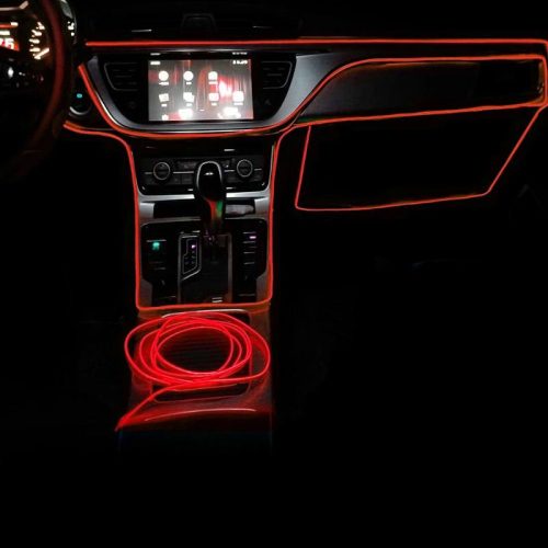 OneLED Autós LED Szál, Vágható LED Fény, Dekoratív Fénycsík Szivargyújtós Töltésű 3m (Piros)