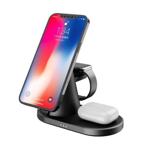 3 az 1-ben Vezetéknélküli Töltő iPhone / AirPods / Apple Watch Készülékekhez