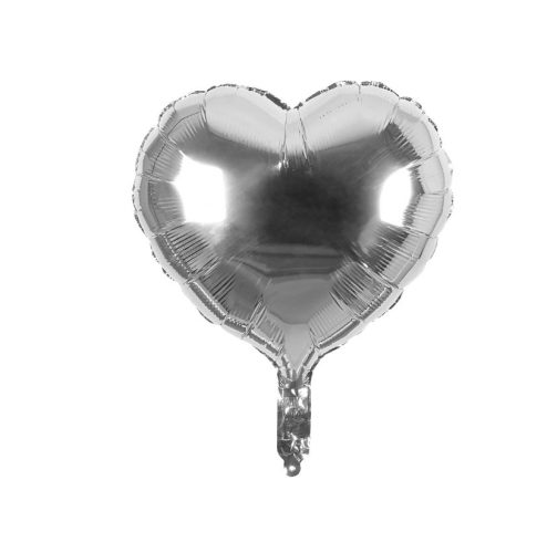 Szív alakú ezüst színű fólialufi (30db)
