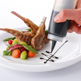   Set de sticle dozatoare – 6 bucăți de sticle dozatoare de sos din plastic de 230 ml pentru uz în bucătărie