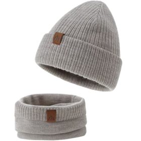   AHAHA Kisgyermek Sapka és Körsál Szett – M Méret, Szürke Szín