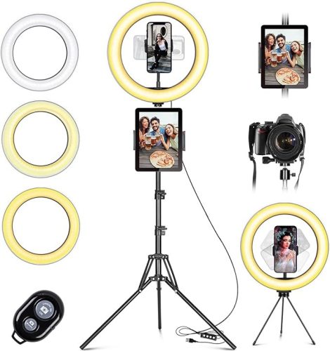 Daphomeu 25 cm-es Selfie Ringlight Állvánnyal és Telefontartóval