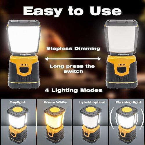 Pngos Narancssárga LED Hordozható Kempinglámpa – 1000 Lumen