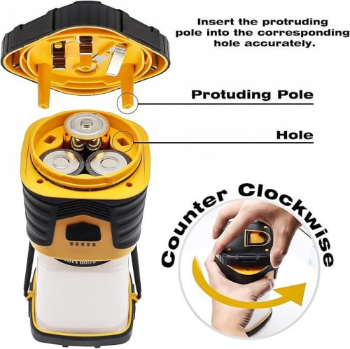 Pngos Narancssárga LED Hordozható Kempinglámpa – 1000 Lumen