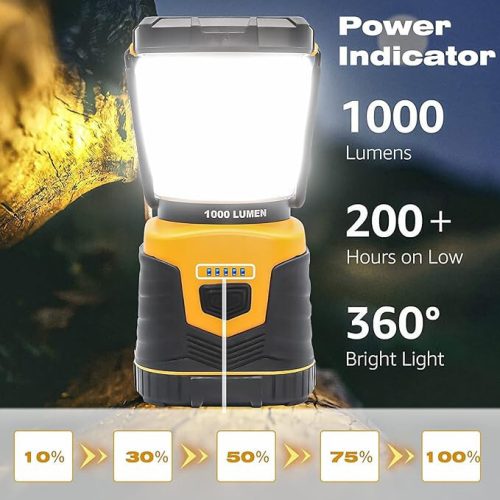 Pngos Narancssárga LED Hordozható Kempinglámpa – 1000 Lumen