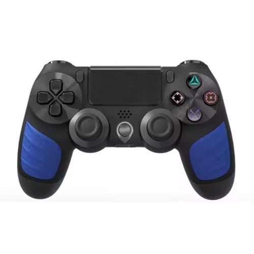 BPlay PS4 Kompatibilis Kontroller, Távirányító Joystick Kettős Vibrációval, Audio Jackkel és Töltővel (Kék-Fekete)